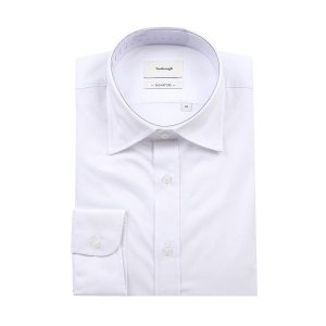 밴브루 일반핏 뱀부 스판 사선 도비 화이트셔츠 BPFSG1020WH