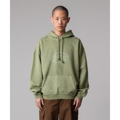 디키즈 ltgt 가먼트 다이드 모노 로고 후드 Olive DIKU251LRHD001OL 145851