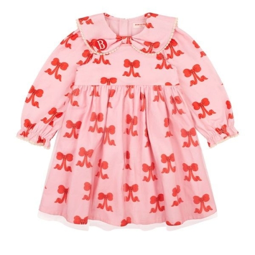 베베드피노 키즈 올 오버 퍼프 리본 코듀로이 카라 튜튜 원피스_BP53OP401