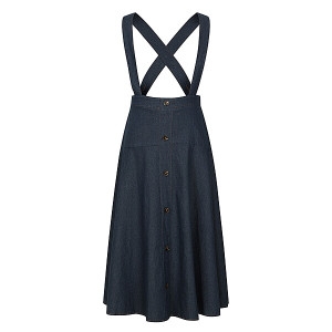 레코브 데님 버튼 멜빵 플레어 스커트 LC61C9SK535X
