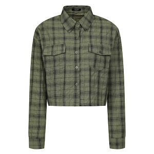 레코브 체크 아웃포켓 크롭 셔츠 LC41CXNB009E