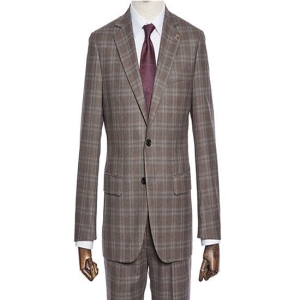 빨질레리 F/W 이태리 보또주세페 수입원단 블루핀 데코 체크 베이지 정장_PNDMSJ56A