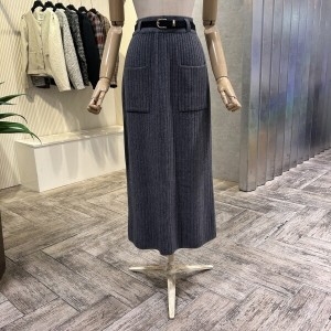 Ab.f.z 밴딩 포켓 니트 롱 스커트 AOA1HS31A