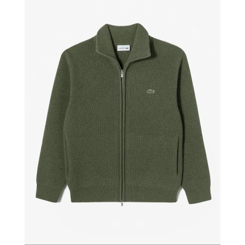 라코스테 남성 립조직 풀집업 가디건_AH155E-55N