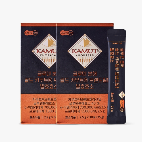 서울약사신협 락토온 글루텐 분해 골드 카무트 브랜드밀 발효효소 2.5g 30포