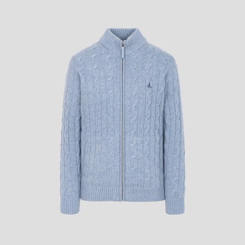 빈폴 남성 케이블 집업 카디건 스카이 블루_BC595AC21Q