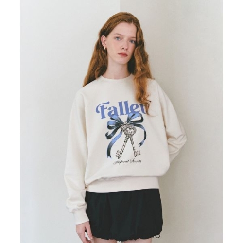 팔렛 FALLETT 스토리 로고 시크릿 맨투맨 아이보리 FA2403CR14EC 183839