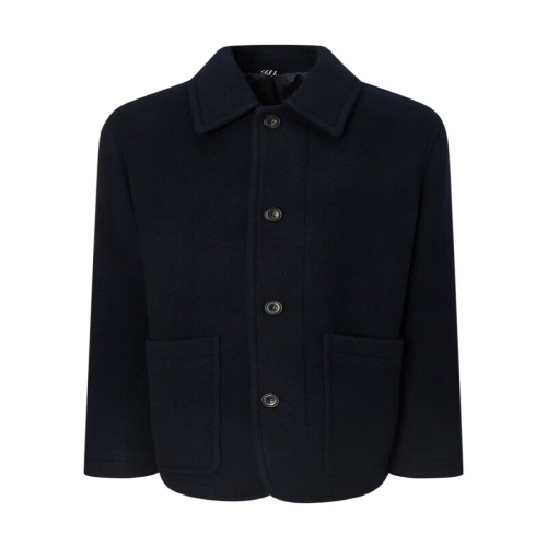 헤지스 남성 네이비 하프코트_HZCO5D502N2