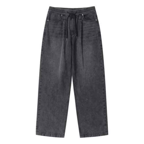 커스텀멜로우 그레이 릴렉스드 핏 밴딩 진 CWPAM25388GYD