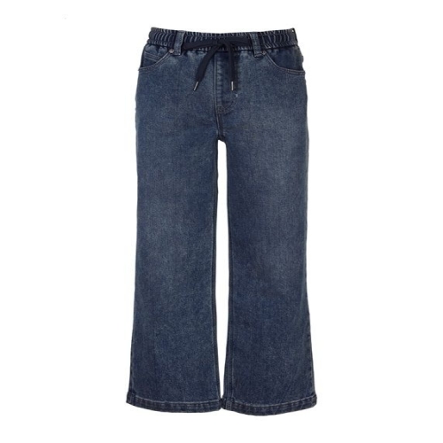 뱅뱅 여성 밴딩 기모 크롭 와이드 스판 청바지 NQL763