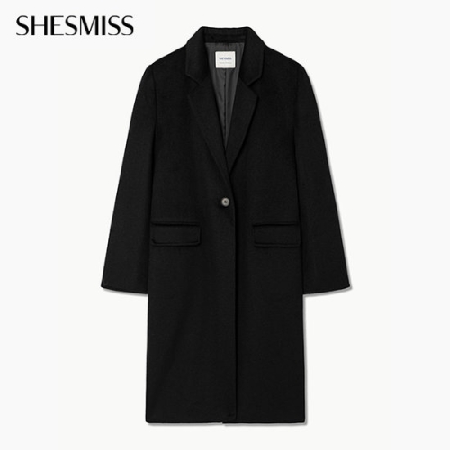 쉬즈미스 여성 울 혼방 싱글 브레스티드 원 버튼 코트 SWHCTP42180