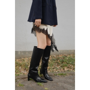 자라 청키 힐 부츠 블랙 487581743