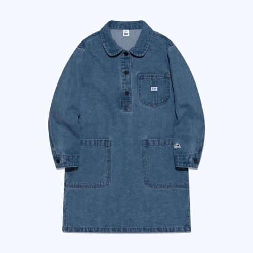 LEE  데님 카라 레귤러핏 원피스 인디고라이트 LK2403OP72IL
