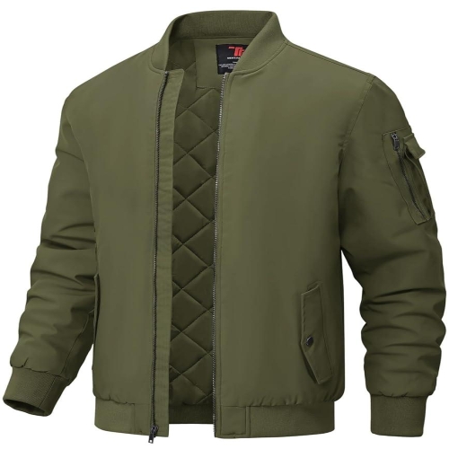 아미 BGOWATU 남성용 재킷 방풍 퀼트 봄버 캐주얼 가을 겨울 따뜻한 패딩 코트 아웃웨어, 08- 그린 133822