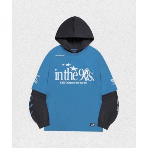 오드스튜디오 ODDSTUDIO 인 더 나인티스 후드 레이어드 롱 슬리브 BLUE CHARCOAL OO5MURT101BC