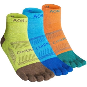 오니지에 남성 및 여성용 러닝 발목 발가락 양말 경량 쿨맥스 고성능 다섯 손가락 운동용 양말 110747
