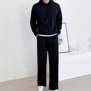 보이 오버사이즈 후디 테잎 컷 캐주얼 트랙보텀 셋업 WFJU4WZ