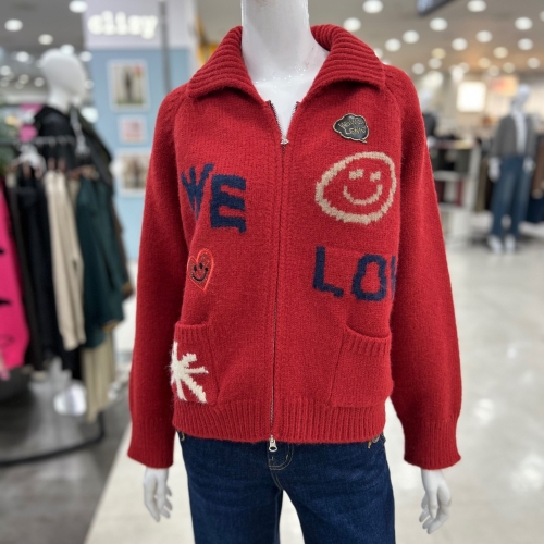 르니앤맥코이 오픈카라 하트포켓 집업 가디건 MM12KJ002FJX