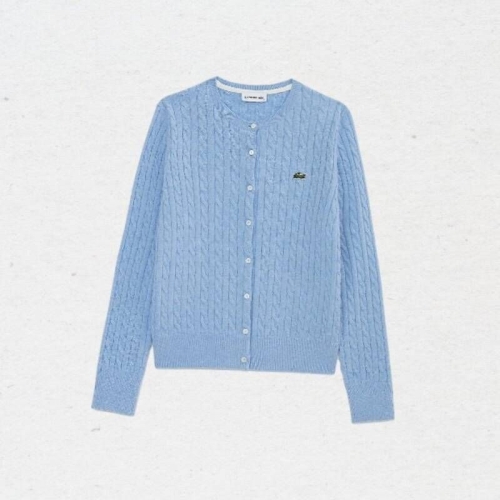 라코스테  LACOSTE 여성 케이블 크루넥 가디건 라이트블루 AF092E-55NHBP 2463194