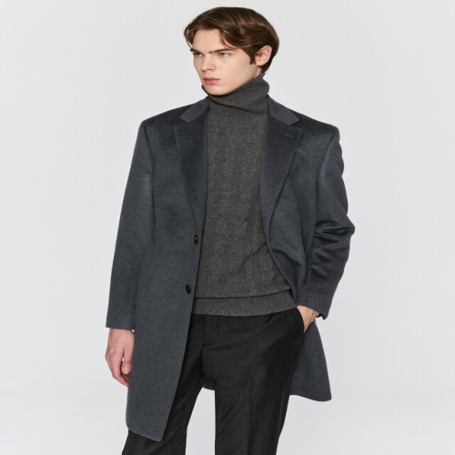 닥스 남성 LONDON-FIT 블루 울캐시 노치드 코트_DMCO5D003B2