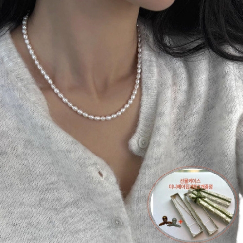 샬롯  쁘띠 오벌진주목걸이 국내제작 진주목걸이 MN0011
