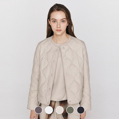 지오다노 여성 라운드넥 어니언 퀼팅 소로나 다운 경량 패딩 자켓 375908