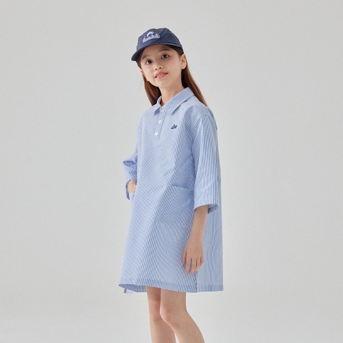 LEE  키즈 히코리패턴 여름 원피스 블루 LK2502OP70BL