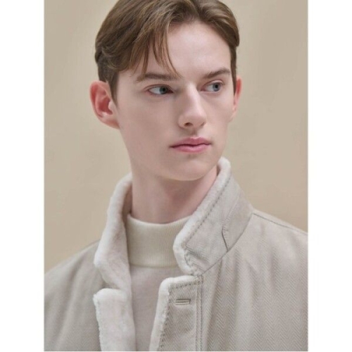 갤럭시 Prestige 헤링본 램스웨이드 무통 트리밍 자파리 베이지_GA493ZP04A