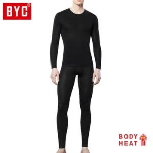 BYC YNDN5708 남성 보디히트 베이직 상하세트 S0028 검정