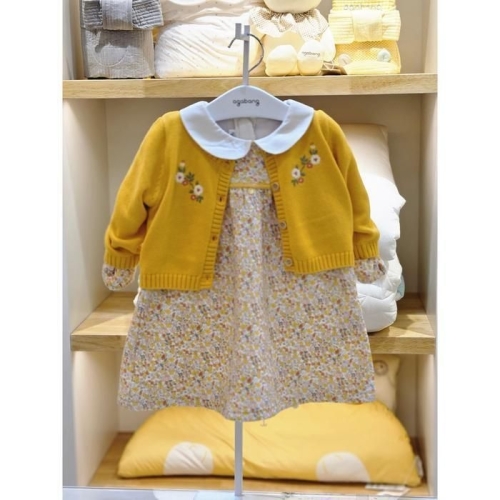 아가방 세이브존02 엘로우 꽃 가디건원피스 가디건 02s724056