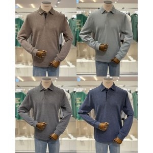 에디션 남성 겨울 로고 자수 카라넥 긴팔티 NNF4TT1922 4