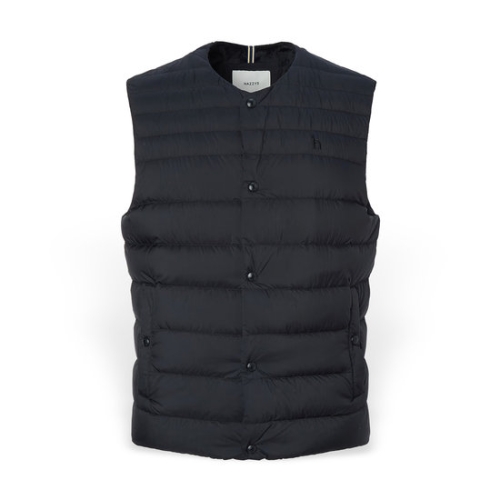 헤지스 남성 블랙 경량 다운 패딩 베스트_HZJU5D405BK