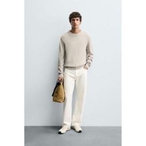 자라 워시드 이펙트 텍스쳐드 스웨터 그레이 블루 7140309055 818317