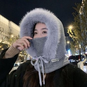 은창 엣지 퍼 가득 스트링 포근 바라클라바 모자 겨울_WFG9RR1