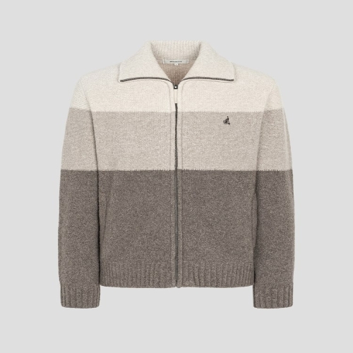 빈폴 남성 부클 컬러블럭 집업 카디건_BC595AC39A