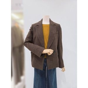 스위트숲 잔체크 반 더블 모직 자켓 SBAJK3C35482318