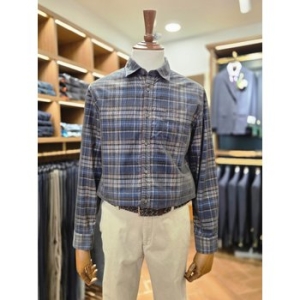 브렌우드 남성 체크 코듀로이 캐주얼 셔츠 BRSAW25553BUX