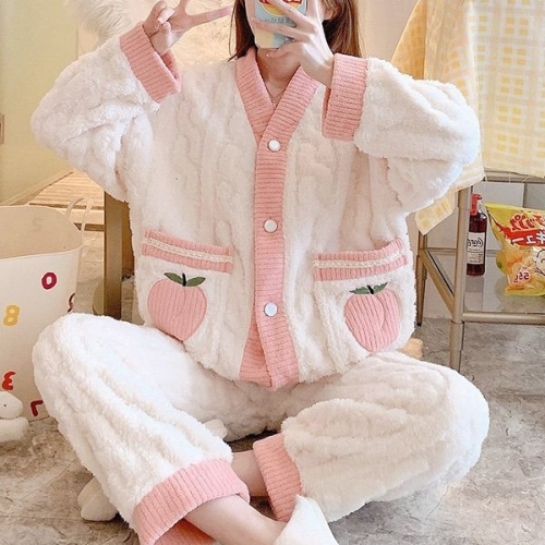 쉬블림로브 여성 극세사 패턴 수면 상하세트_GWD0367