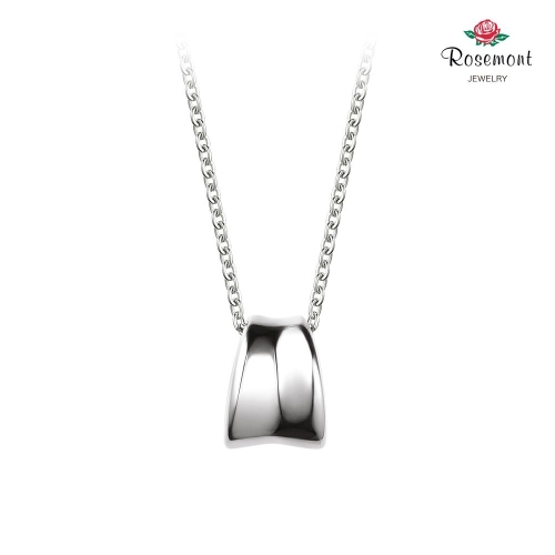 로즈몽  실버 커브 목걸이 RA25C67A