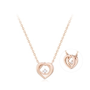 아미  다이 온라인 로즈 18K골드 랩그로운 다이아몬드 D러브 목걸이 FGDN119