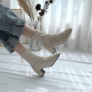 첼시 봄여자신발 미들힐 앵클부츠 신상 여성구두 힐 WFK0IDN