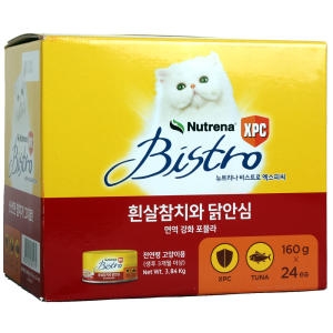 뉴트리나 캣 비스트로 흰살 참치와 닭안심 캔 160g