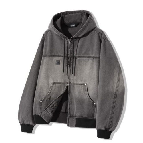 트릴리온 TRILLION 패션플래닛 PICK 워싱 데님 워크 후드 집업_라이트 그레이 719333