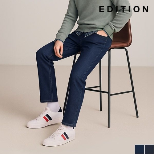 에디션 등록x 스탠다드 슬림핏 기모 데님팬츠 NED5DP1904