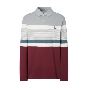 헤지스레이디스 레드 스트라이프배색 면 긴팔카라티셔츠 WHTS4C332R2