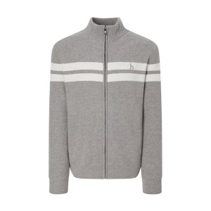 헤지스레이디스 베이지 짜임 울혼방 집업니트 WHSW4D333I2