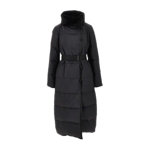 엠포리오아르마니 여성 벨티드 웨이스트 하이칼라 패딩 재킷 EW001395 AF12645 UC001