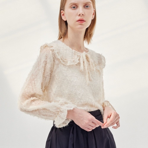 리안뉴욕  에스파 윈터/조유리 착용 프릴 빅카라 블라우스 725085