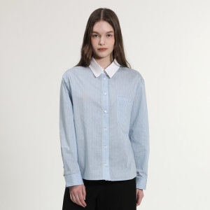 엑스아이엑스 XIX 배색 카라 스트라이프 셔츠_X1F11WST010