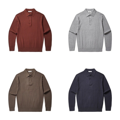 올젠 버티컬 골조직 카라 스웨터_ZBF4ET1204